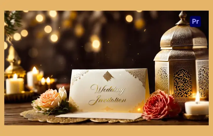 Arabic Themed 3D Nikah Ceremony Invitation Card Slideshow